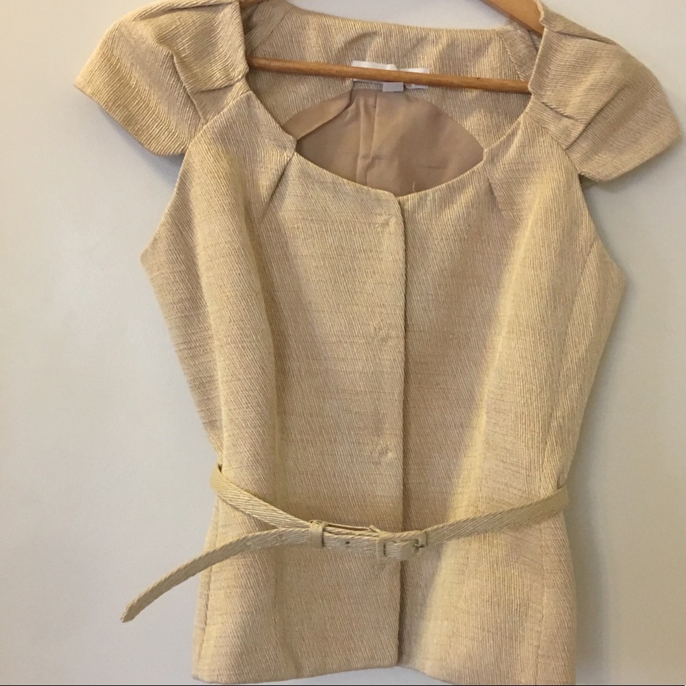 New York & Co. Cap Sleeve Blouse with Belt